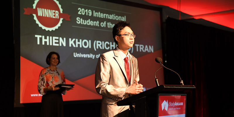 Thien Khoi (Richard) Tran is StudyAdelaide’s joint International Student of the Year.