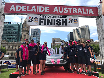 Priscilla and the team at the finish line.