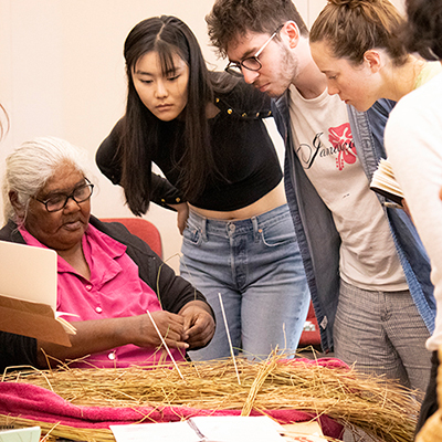 Students also learnt about the use of ancient red gums by Aboriginal peoples for canoes, bowls, medicine, and marking..