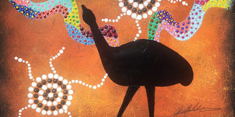 The Murray and the emu by Jesse Walker. The bond between father and daughter and the connection they have with the Murray River and the emu. Artwork featured in Verse Magazine.