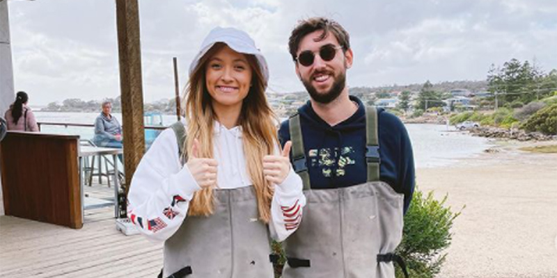 Founder and president of the Adelaide Set, George-Alexander Mamalis, with general manager Taydam Knowles. Credit: The Adelaide Set Instagram