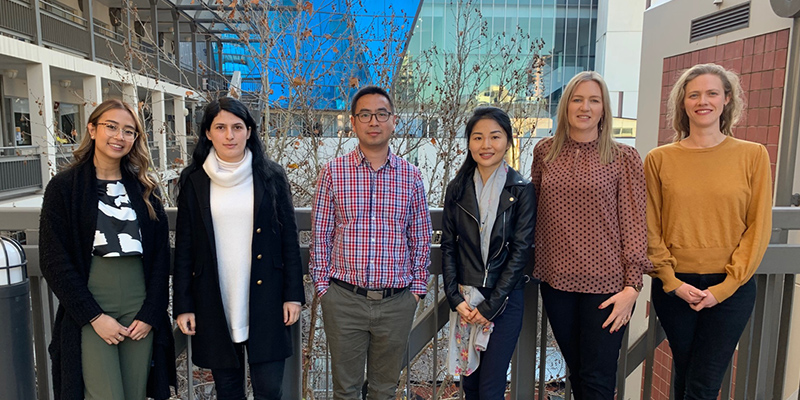 UniSA Three Minute Thesis winner Cintya Dhamayanti and finalists: (L-R) Foteini Pasenidou, Liang Zhao, Aprille Chua, Kathryn Stephenson, Katharine McBride. Absent Sophie Jano.