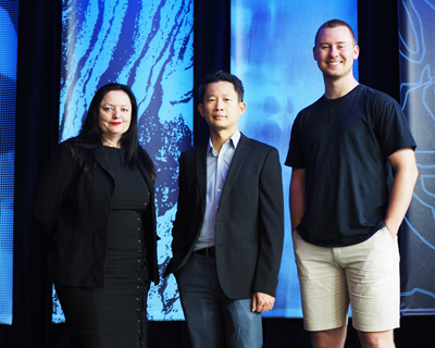 (L-R) Kelly Yeoh of Blue Dwarf Space, Yee Wei Law of Mesh in Space, Austin Lovell of Up&Up at the launch of this year’s Venture Catalyst Space program.