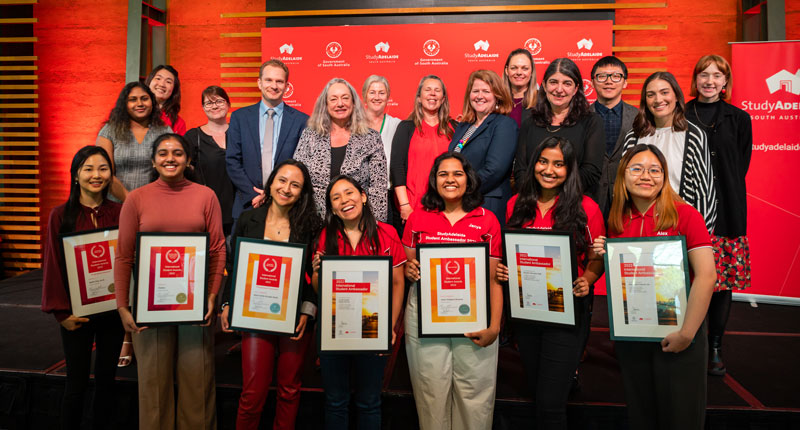 UniSA students and staff at StudyAdelaide International Student Awards