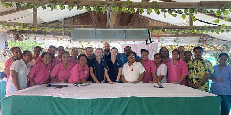 UniSA podiatry team with Kiribati health professionals.