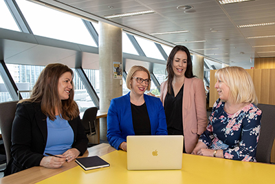 Left to right: Professor Melissa O’Donnell, Deputy Director Research; Professor Leah Bromfield, Director and Chair of Child Protection; Amanda Paton, Deputy Director Practice; Lisa McDonald, Centre Manager.