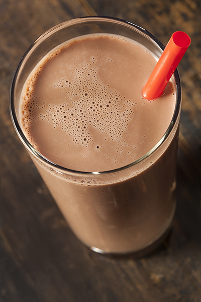 Glass of chocolate milk