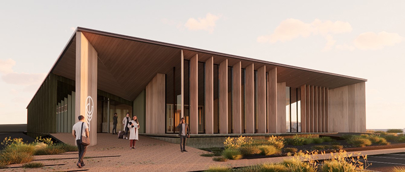 An artist's impression of the Forestry Centre of Excellence, due to be built on UniSA's Mount Gambier campus in 2025.