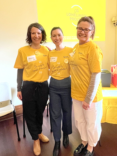 Spark coordinator Hayley Everuss with Dr Nadia Corsini and Dr Jodie Scott.