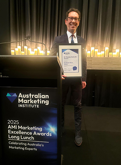 Professor Byron Sharp at the awards ceremony.