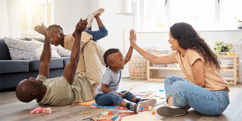 Family playing